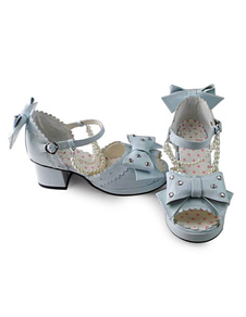 Sweet Light Blue Lolita sandales Square talons