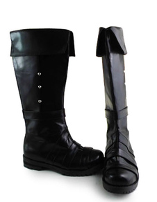 Bottes Lolita noir mat avec Rivets