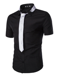 Chemise manches courtes hommes Smart chemises en noir