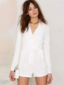 Barboteuse manches longues blanc