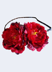 Bandeau Floral rouge