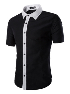 Chemise manches courtes avec contraste couleur pour hommes