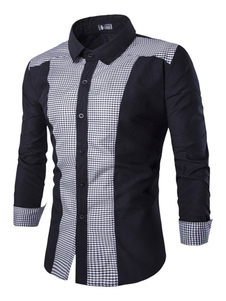 Chemise Casual de carreaux manches longues pour hommes