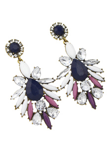 Les boucles d’oreilles strass Floral féminin
