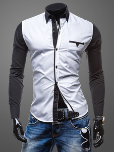 Chemise maigre classique hommes avec manches Contrast