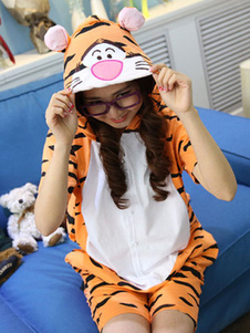 Tigre jaune Kigurumi coton Anime Costume pour l’été