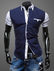 Chemise de bloc de couleur Slim pour hommes