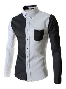 Chemise Casual hommes Smart Shirt avec bloc de couleur