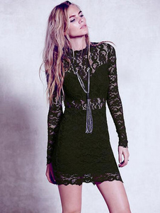 Robe en dentelle Mini soucieux de leur corps pour les femmes