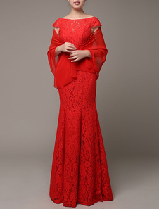 Wrap de mariée rouge en mousseline de soie châle charmant