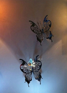 Stickers muraux de papillon argent 3D découper mariage favorisent 10 ensembles