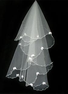Coude mariage voile Tulle moniste Drop festonnée Edge Veil(140*130cm)