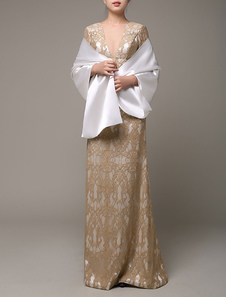 Châle de mariée en satin blanc magnifique mariée Wrap