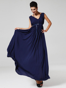 Maxi robe sans manches en mousseline de soie femmes