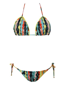 Mode vert imprimé Bikini maillot de bain sans fil Polyester femmes