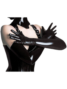 Sexy noirs brillants longs gants