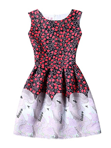 Mélange de coton jacquard Flare robe