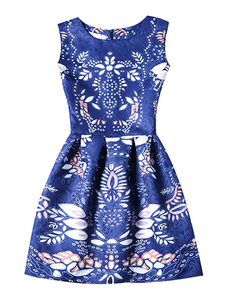 Mélange de coton jacquard Flare robe