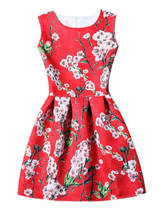 Mélange de coton jacquard Flare robe