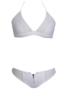 Bikini Set beau blanc sans fil Polyester femmes