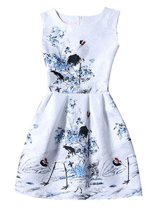 Mélange de coton jacquard Flare robe