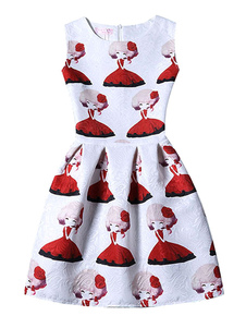 Mélange de coton jacquard Flare robe