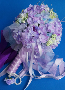Perle de mariage Bouquet hortensia fleur de mariage ruban
