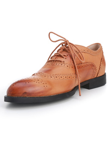 Light Tan amande Toe Lace Up chaussures habillées