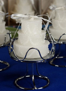 White Wedding Favors gâteau forme faveur bougie