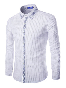 Slim FiT-chemise à pois blanc à manches courtes
