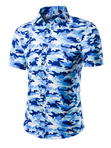 Chemise Casual manches courtes pour hommes en Camo
