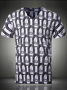 V Neck T-Shirt Casual pour hommes Street Wear