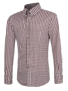 Vérifié le Casual Botton Down Shirt pour hommes