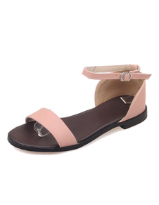 Sandales plates parfaites en PU ruban aux chevilles