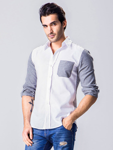 Chemise en coton multicolore manches longues