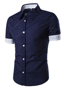 Chemise en coton multicolore manches courtes