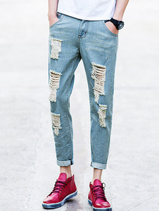 Jean bleu chic style sarouel en coton