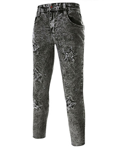 Jean gris Punk style sarouel en coton pour hommes