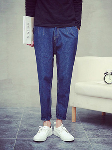 Jean bleu Denim rue de Harem style sarouel en coton pour hommes