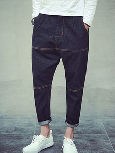 Jean noir Baisse Harem style sarouel en coton pour hommes