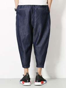 Jean chic style Oversized Sarouels recadrée en coton pour hommes