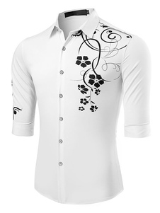 Chemise blanc en coton avec manches courtes pour homme