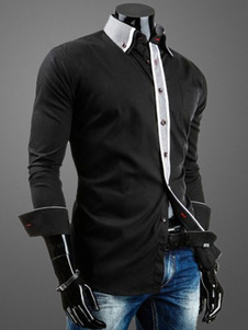 Chemise en coton avec manches longues pour homme