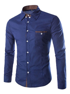 Chemise multicolore en coton avec manches longues pour homme