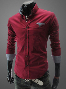 Chemise multicolore en coton avec manches longues pour homme