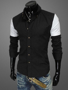 Chemise multicolore en coton avec manches longues pour homme