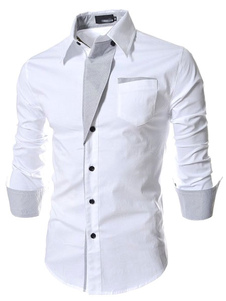 Chemise multicolore en coton avec manches longues pour homme