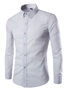 Chemise en coton avec manches longues pour homme