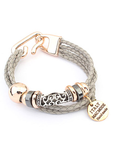 Bracelet à breloques doux en faux cuir casual fermoir en S