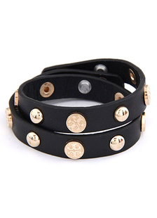 Bracelet à croissement délicat en faux cuir style européen rond